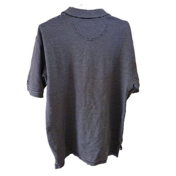 Izod Men's Gray Striped Short Sleeve Polo - Picture 2 of 3